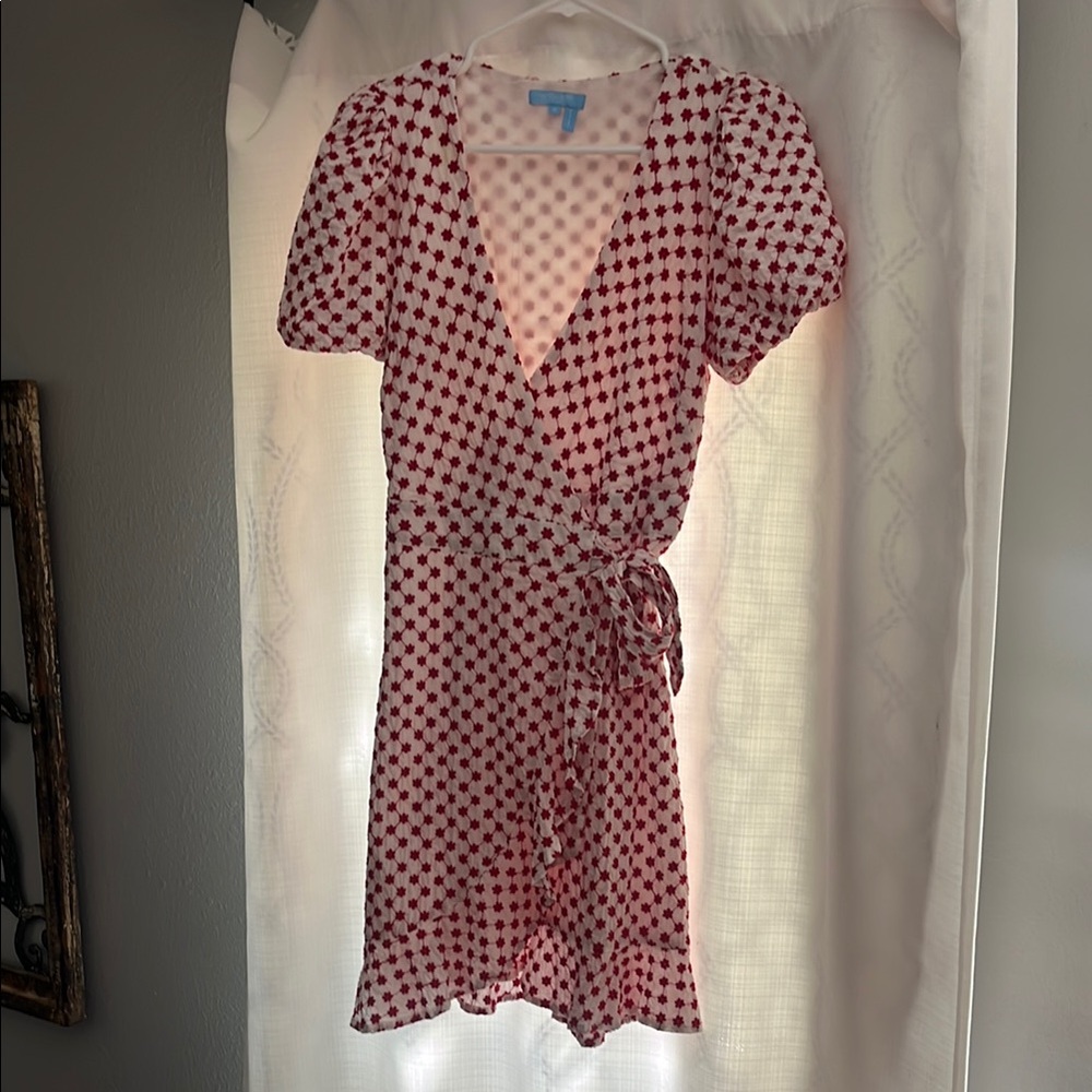 Red Floral Wrap Dress
